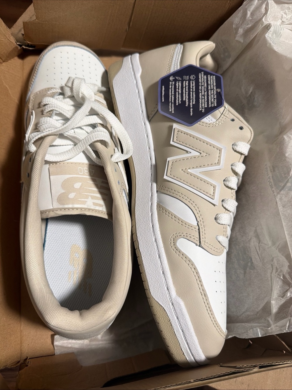 New Balance Men’s 480 Low Tan/White New 11.5 - Picture 2 of 5